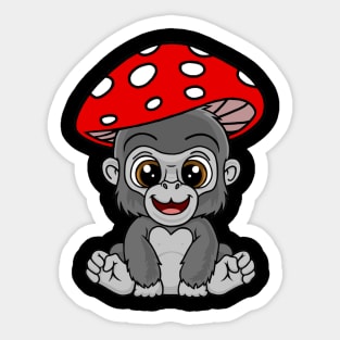 Gorilla Mushie Sticker